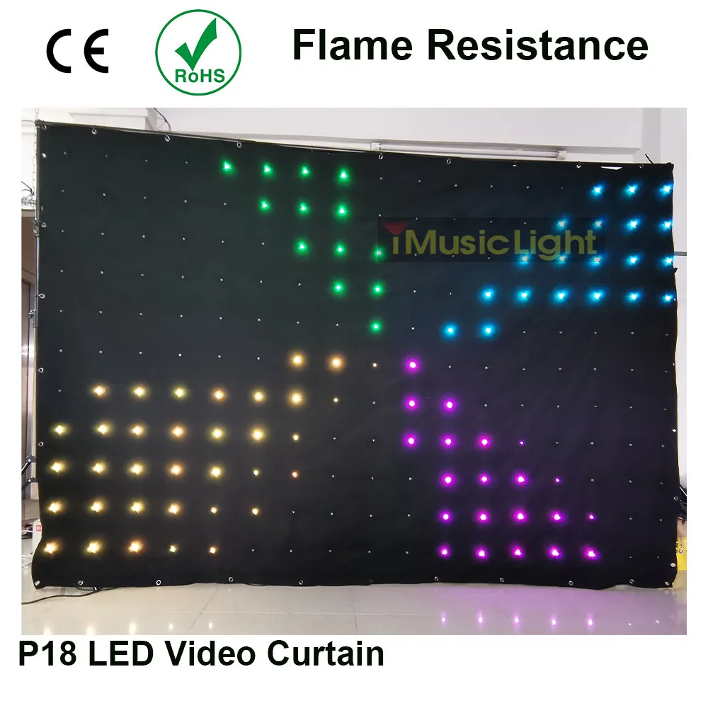 P18 2M X 3M 80 Animated รูปแบบ187Pcs LEDs Motion ผ้าม่าน LED RGB Tri LED Star ผ้าผ้าม่าน