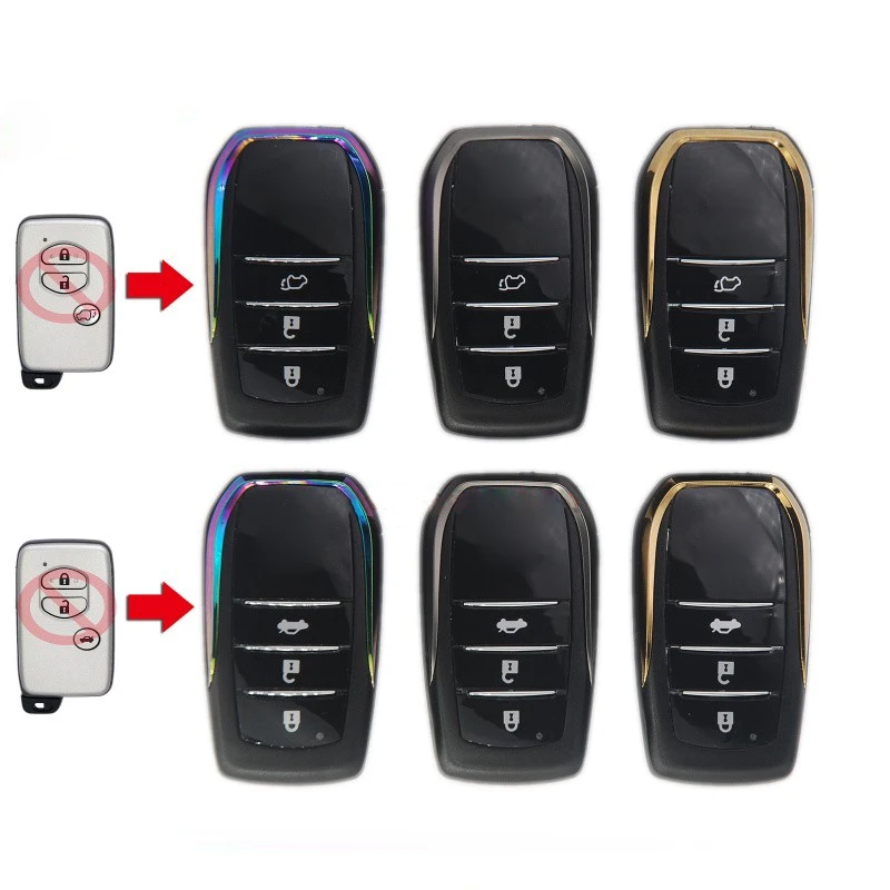 

Modified Smart Remote Key shell Case for Toyota Crown Land Cruiser Prado Highlander Reiz Camry With Replacement Insert key Blank