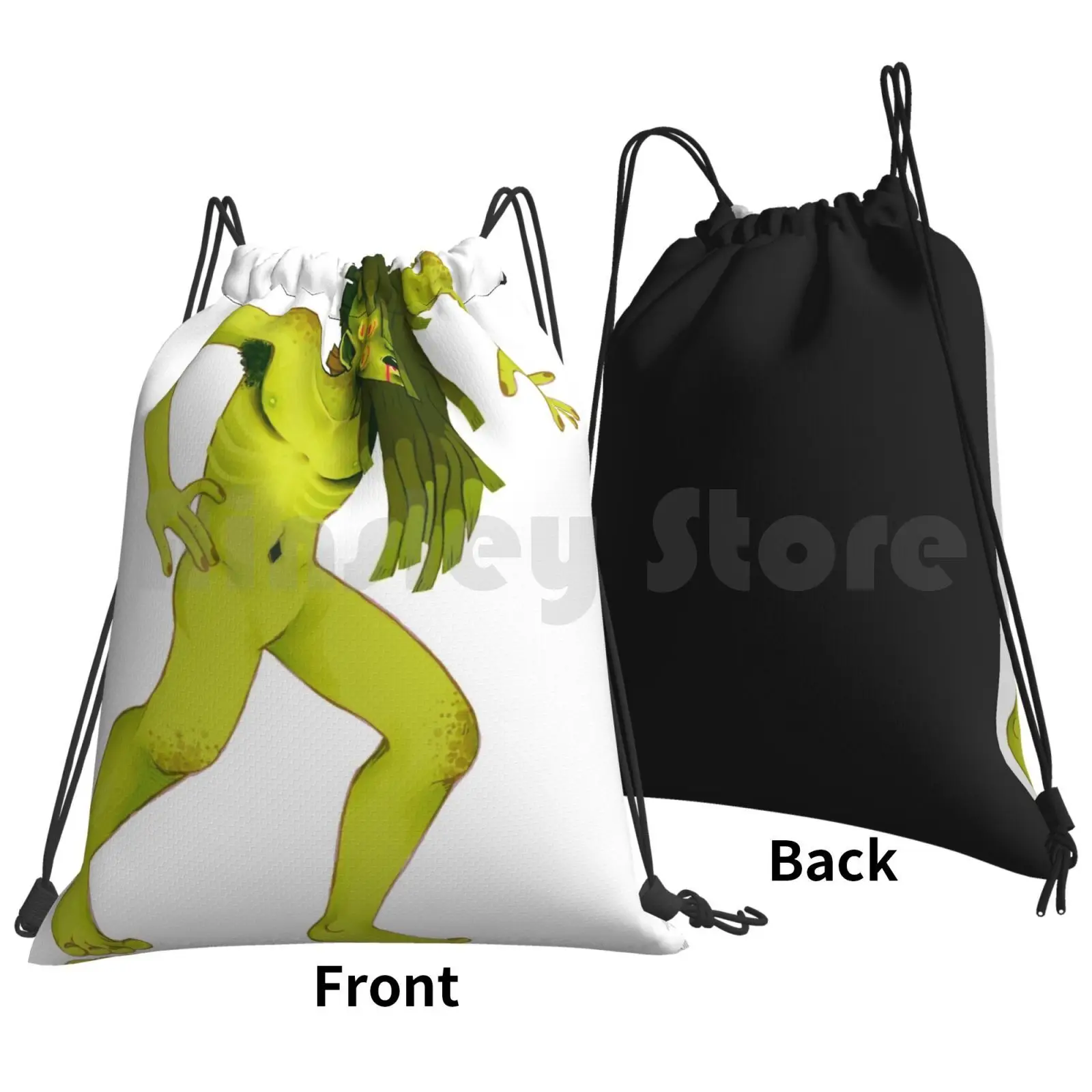 Creature From The Swamp!! Backpack Drawstring Bags Gym Bag Waterproof Scifi Scifi Movies Vintage Movies Horror Creature