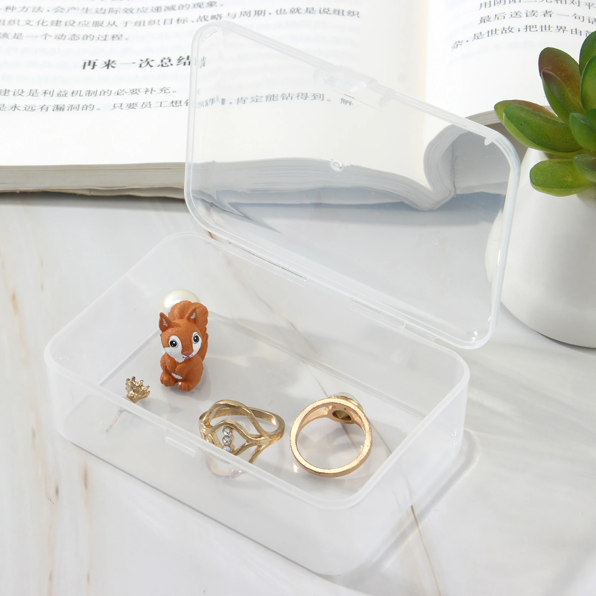 Rectangular Plastic Box Transparent With Lid Storage Box Packing Box Dustproof  Strong Jewelry Storage Case Container NEW