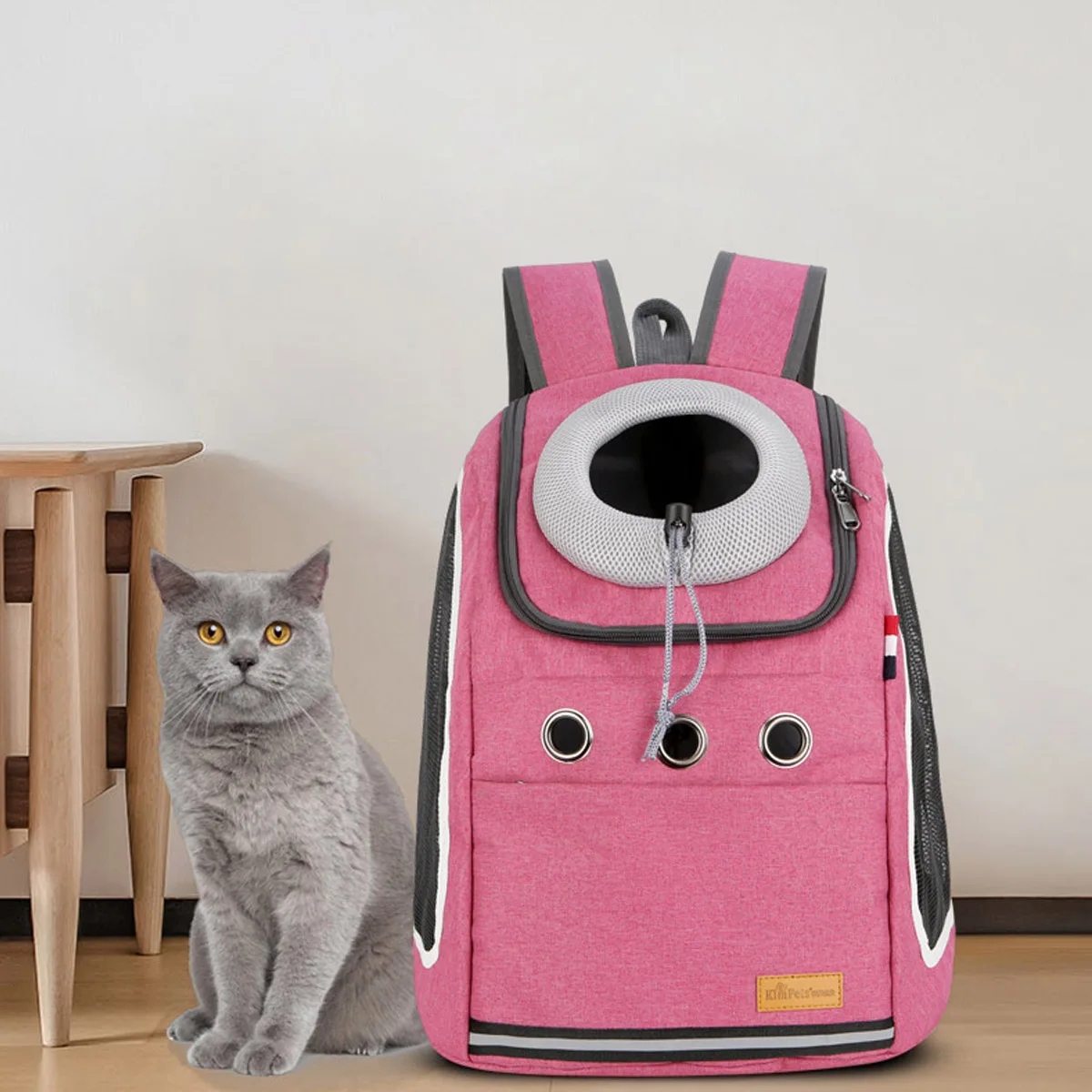 Doppia spalla Strong Pet Carrier zaino cane gatto Outdoor Travel Carrier Packbag borsa per animali portatile zaino in rete testa per cane