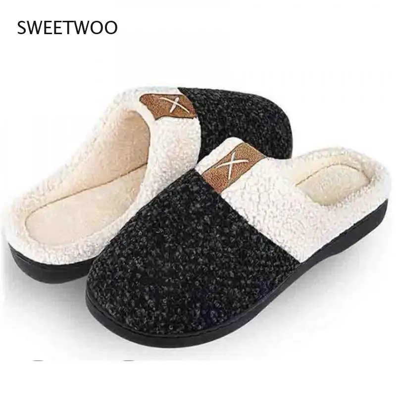 Spring and Autumn Men's and Women's Comfortable Memory Foam Slippers Arch Shoes Indoor Warm Home Shoes Casual Shoes