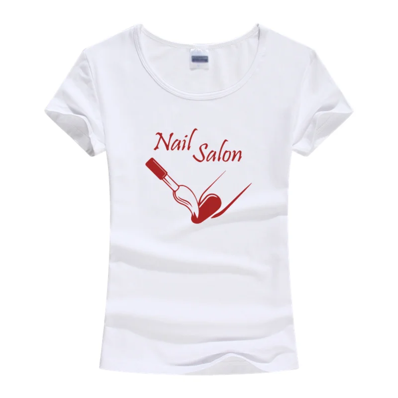 Nail Bar Salon Girl T-shirt New Fashion Women Cotton Short Sleeve T Shirt Hip Hop Tees Tops Harajuku Streetwear Summer T Shirt