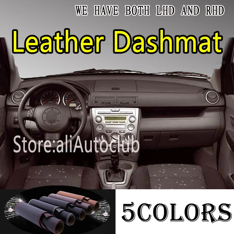 PU Leather Dashmat Suede Dashboard Cover Pad Dash Mat Car Accessories For Mazda 2 M2 mazda2 Demio Stardust DBA-DY3W 2002-2007