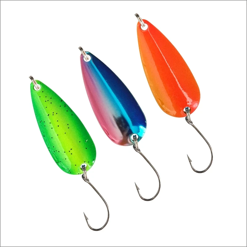 1PCS/Lot 2.3g 3.7g Fishing Bait Fishing Metal Spoon Lure Bait For Trout Bass Spoons Small Hard Sequins Spinner Spoon Hook