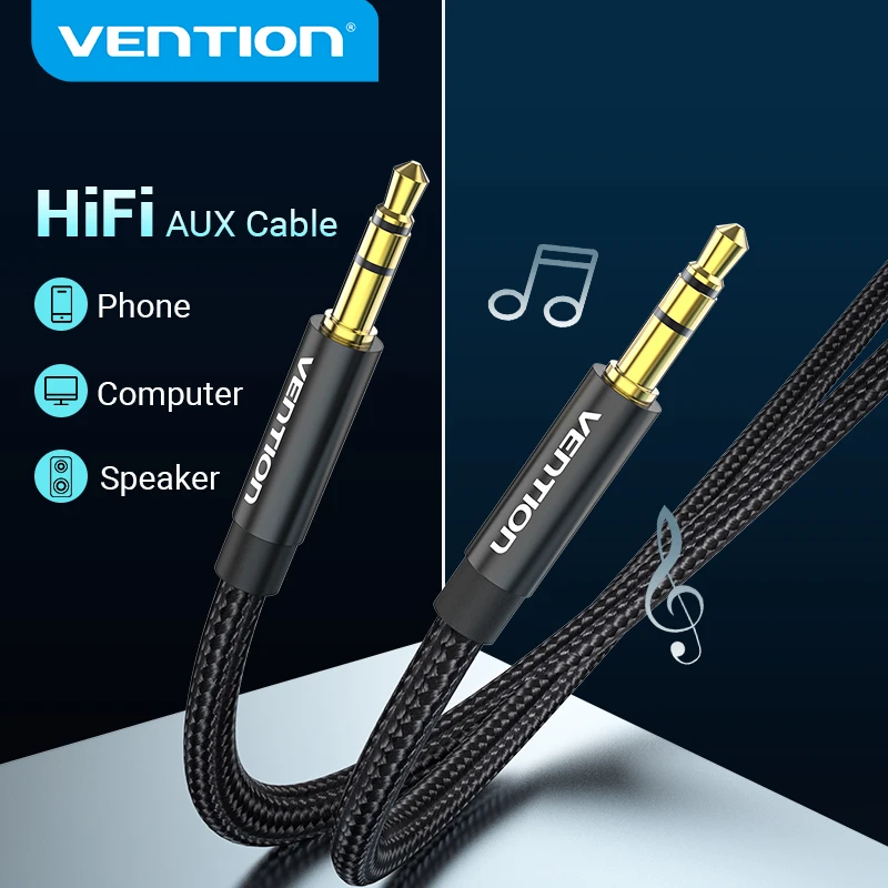 

Vention 3.5mm Audio Cable Fabric Braid 3.5 jack to jack aux cord 1m 1.5m 2m 3m Headphone Speaker AUX Cable for iphone 8 Car MP3