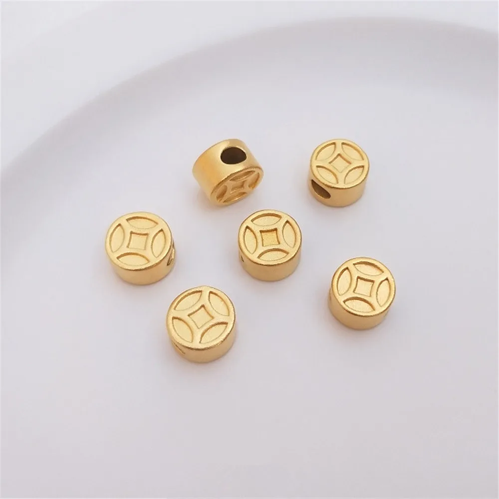 Strong color Vietnam sand gold ingot bao fu word money bag copper wire lotus bead pendant DIY bracelet transfer bead accessories