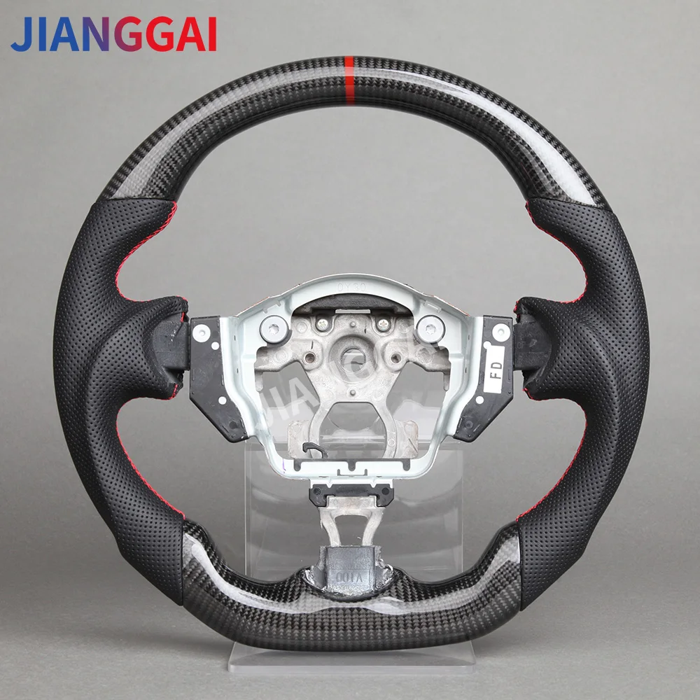 Carbon Fiber Perforated Leather Steering Wheel Fit For Nissan 370Z Juke Sentra Sylphy 2011-2019 Racing Wheel