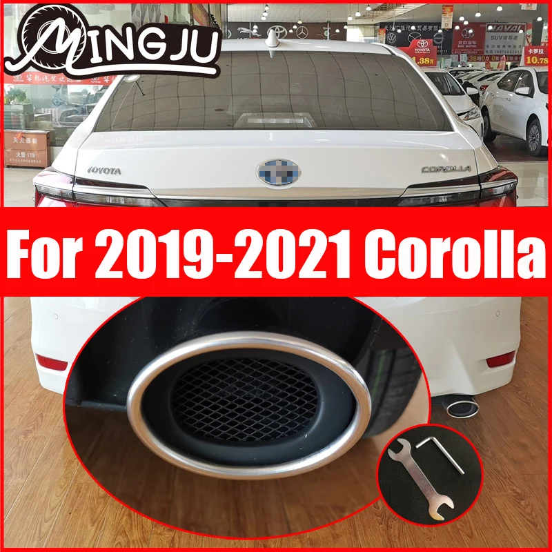 1Pc For Toyota Corolla 2019 2020 2021 Exhaust Muffler Tip Tail Pipe End Trim Finisher Stainless Chrome Cover Accessories