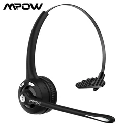 Mpow-auriculares inalámbricos Pro para oficina, cascos con Bluetooth 5,0 mejorados, transparentes, con micrófono giratorio y cancelación de ruido para controlador