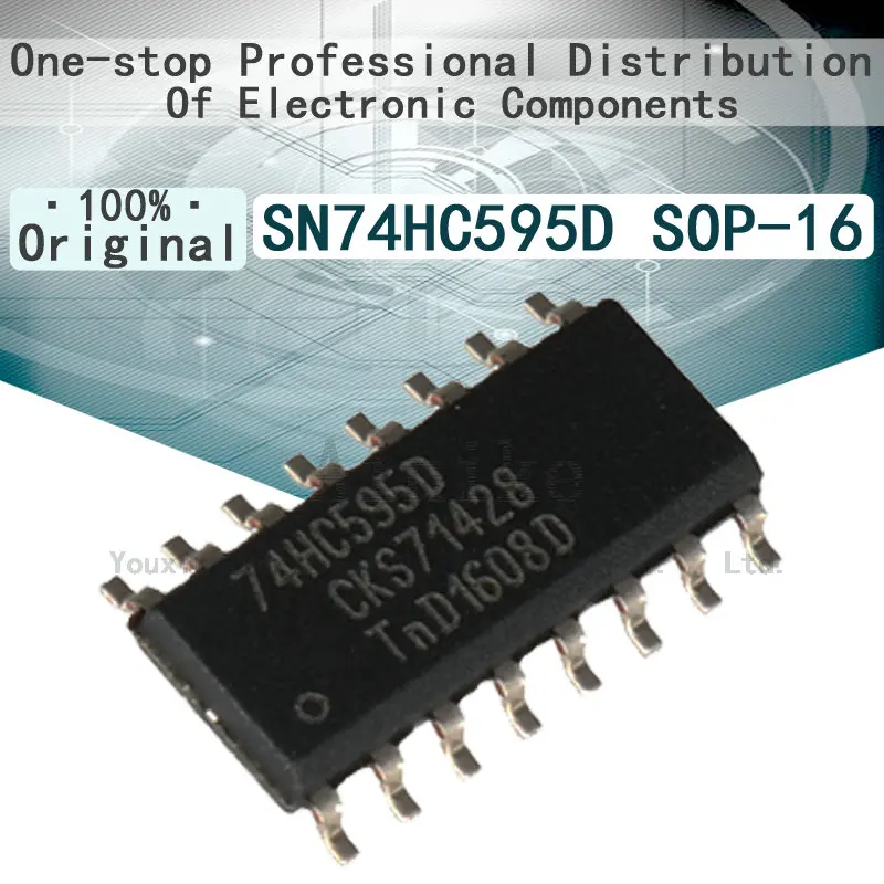 

20/Pcs New and original SMD 74HC595 74HC595D SN74HC595D SOP-16 16-SOIC Shift lever shift 8-bit serial register latch IC chip