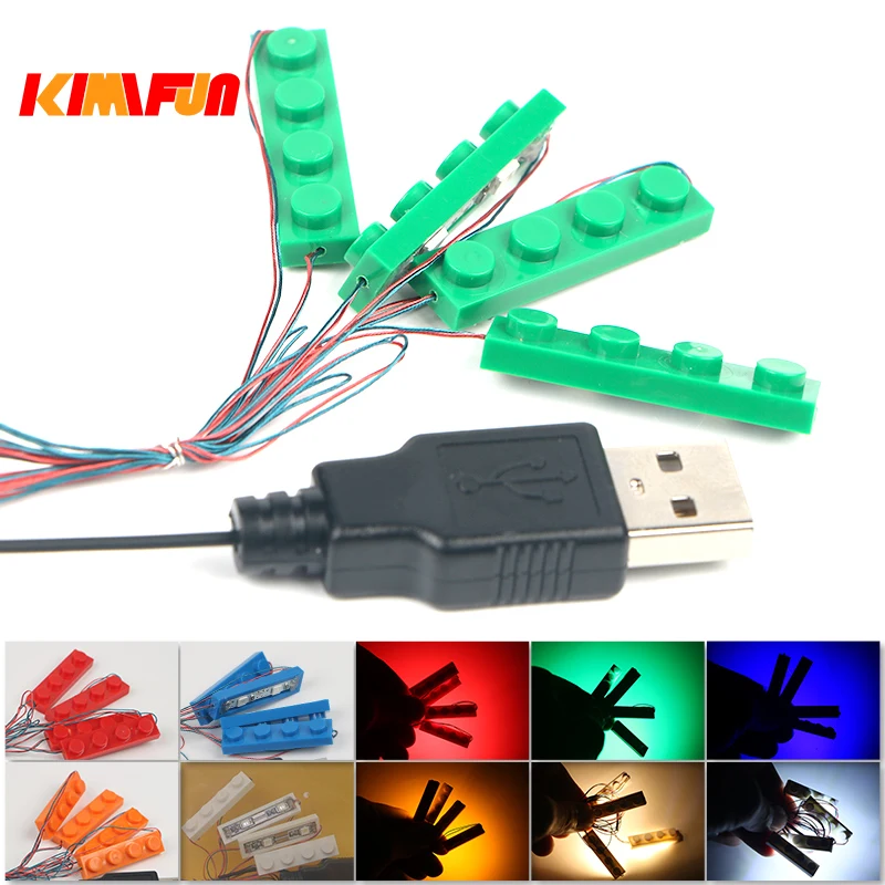 2set 4 in 1 USB Led Light Set Building Block City Street Ceiling Light Lamp Model Decoration USB House DIY Toys Fit