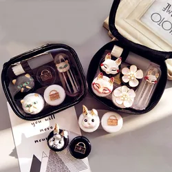 Lovely Handmade Contact Lens Case Set With Mirror Travel Lenses Box Contact Lens Box 2Pairs Container For Women