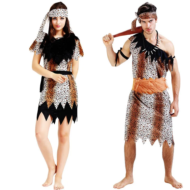 Caveman Original  Savage Women man Costume Children Wild Cosplay Ancient Halloween  Christmas Birthday