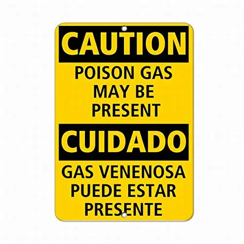 

Caution Poison Gas Maybe Present Hazard Sign Safety Sign Tin Sign 12x16