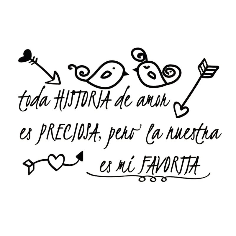 Toda Hijtoria De Amoh Es Precjosa Motivating Phrase Vinyl Livingroom Decor Spanish Quote Phrases Stickers Wall Decorative M2016