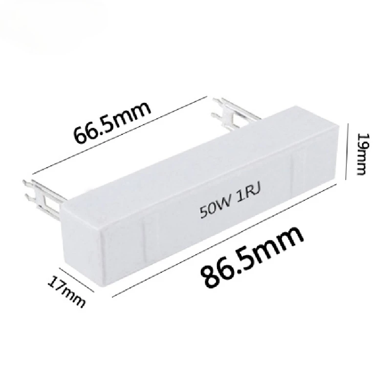 Imagem -02 - Resistência Cerâmica 0.1r do Resistor do Cimento 50w1k 0.2r 0.22r 0.5r 1r 1.5r 2r 3r 10r 15r 25r 30r 50r 100r 200r 250r 300r 390r Ohm