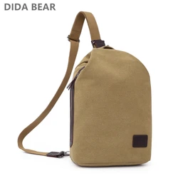 Mochila de pecho de lona para hombre, morral individual informal para niño y bolsos de hombro de viaje, de alta calidad, novedad de 2019