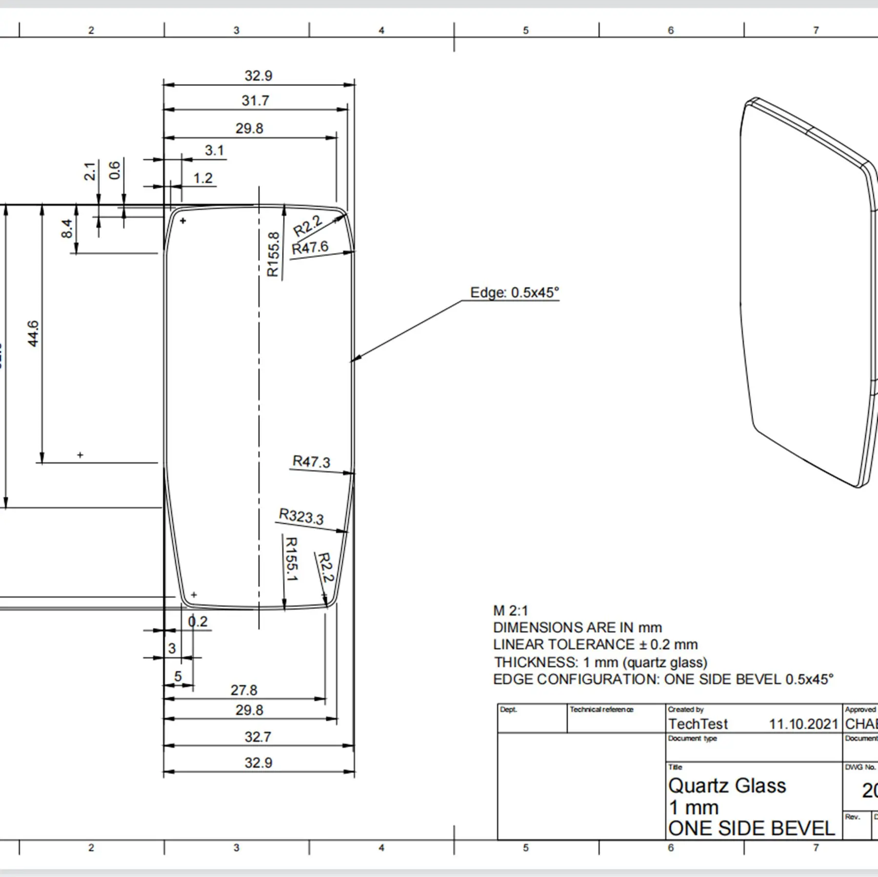 each type 15pcs custom size as drawing quartz glass plates