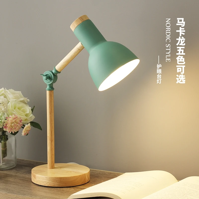 Nordic Ins Small Desk Lamp Study Room Work Desk Lamp Student eye Protection Dormitory Reading Lamp Simple Bedroom Bedside Lamp