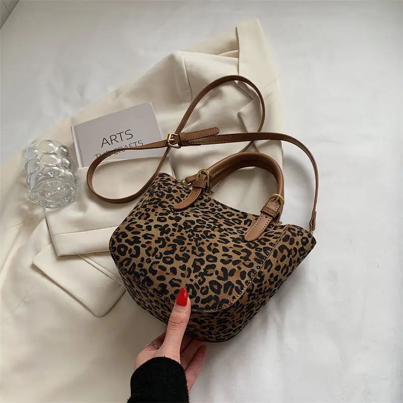 Women's Sexy Leopard Suede Tote Bag High Sense Large Capacity Shopping Bag Classic Fashion Temperament Fashion Designer Handbag