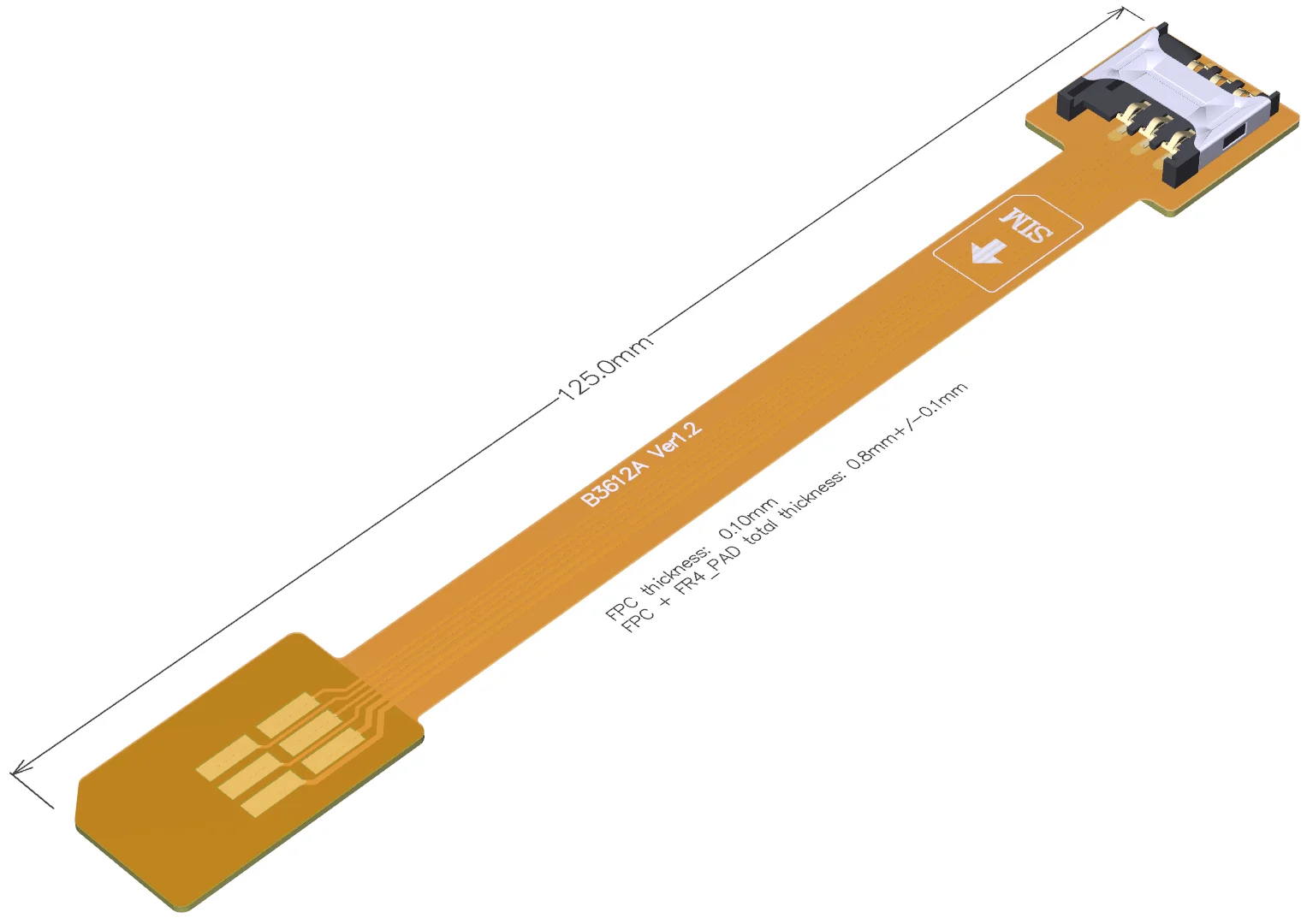 Nano-SIM to Micro-SIM Card Extension Cable Adapter Flexible Flat FPC Extender for Easy Transfer of SIM Cards