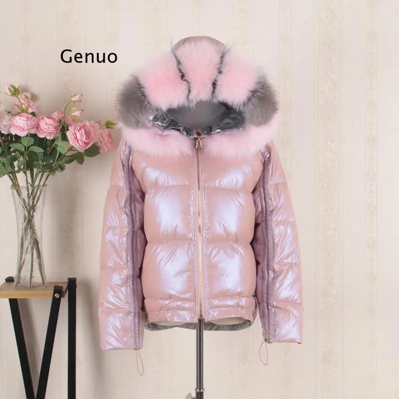 

New Winter Jacket Hoodie Women's Warm Short Thick Coat Hooded Parka Female Warm Collection Jacket Both Sides Warm Outerwear