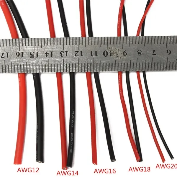 4 Meters AWG 12- 20 Soft Silicone Flexible Wire Cablefor RC Model Battery ESC Drone FPV