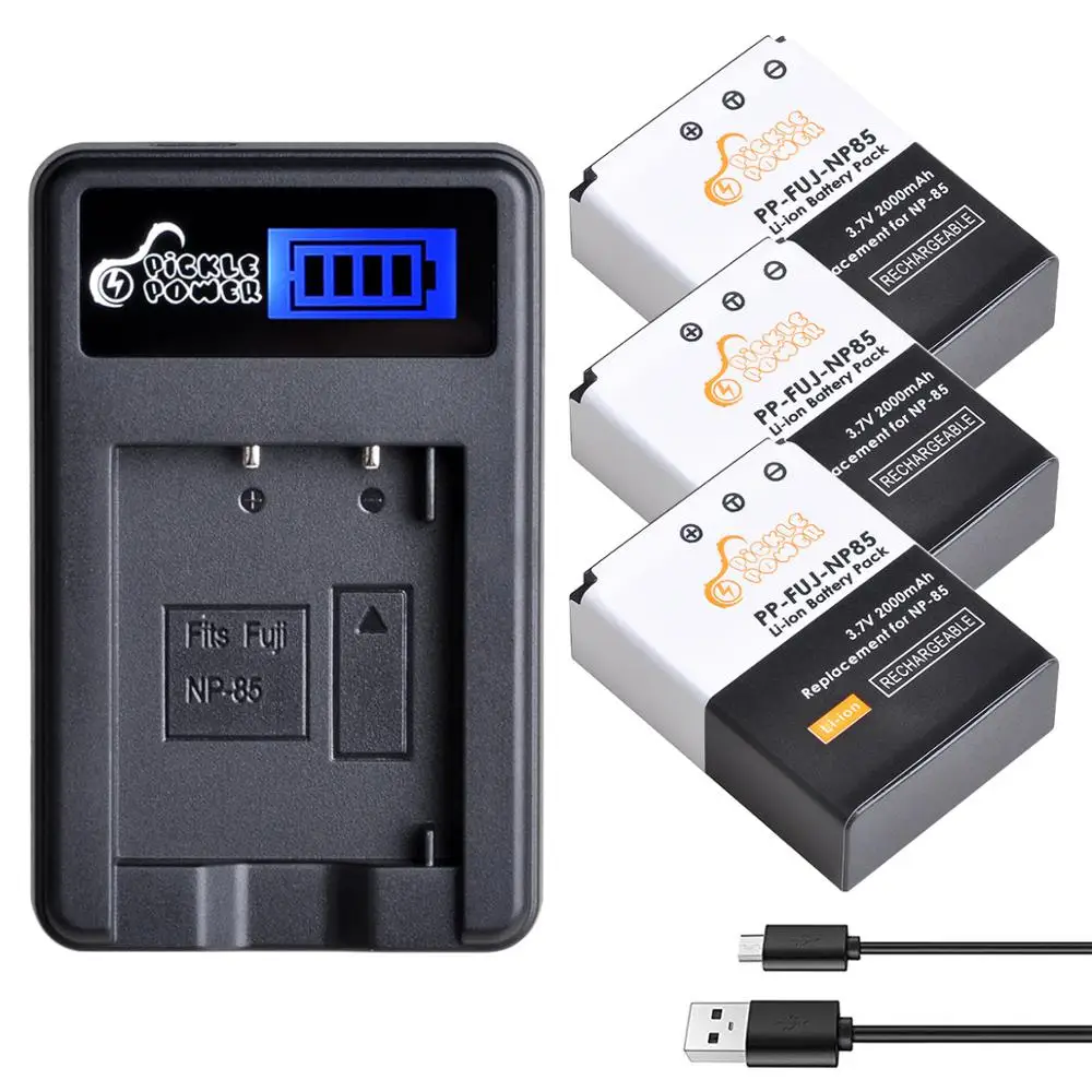 NP-85 NP85 Digital Camera Battery Accessories + LCD Charger for