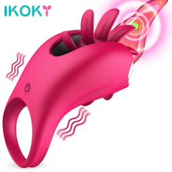 IKOKY Tongue Licking Vagina Clitoris Stimulate Rotation Oral Vibrator Ring G-spot Massage