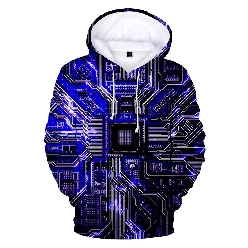 Electronic Chip 3D Printed Funny Hoodies Men Women Fashion Casual Harajuku Hoody Pullovers Unisex Hip Hop Oversized Hoodie