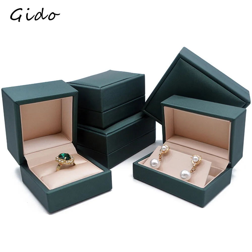 Creative PU Green Jewelry Box Necklace Box High-grade Ring Bracelet Box Packaging Box  Earring Organizer Bolsitas Para Joyas