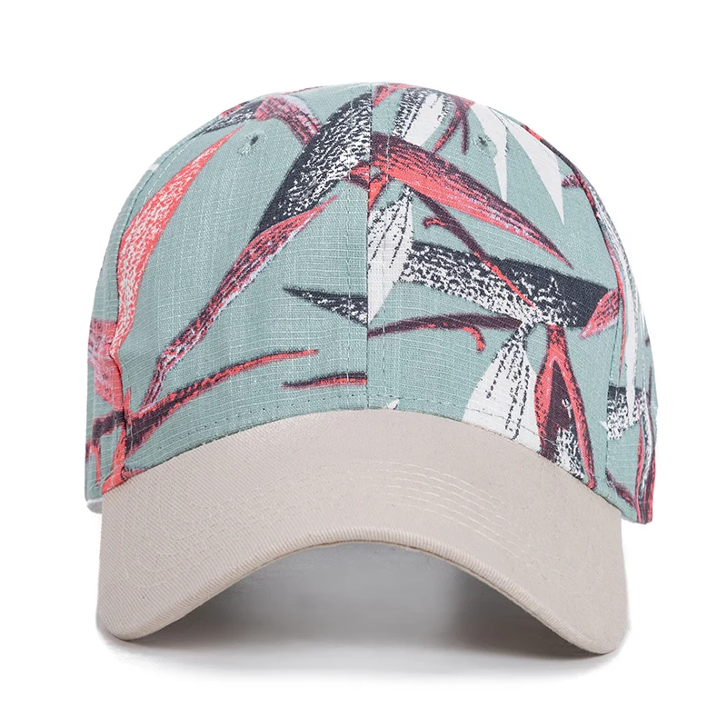 New Fashion Women Cap Flowers And Foliage Print Baseball Cap Female Outdoor Streetwear Caps Hats