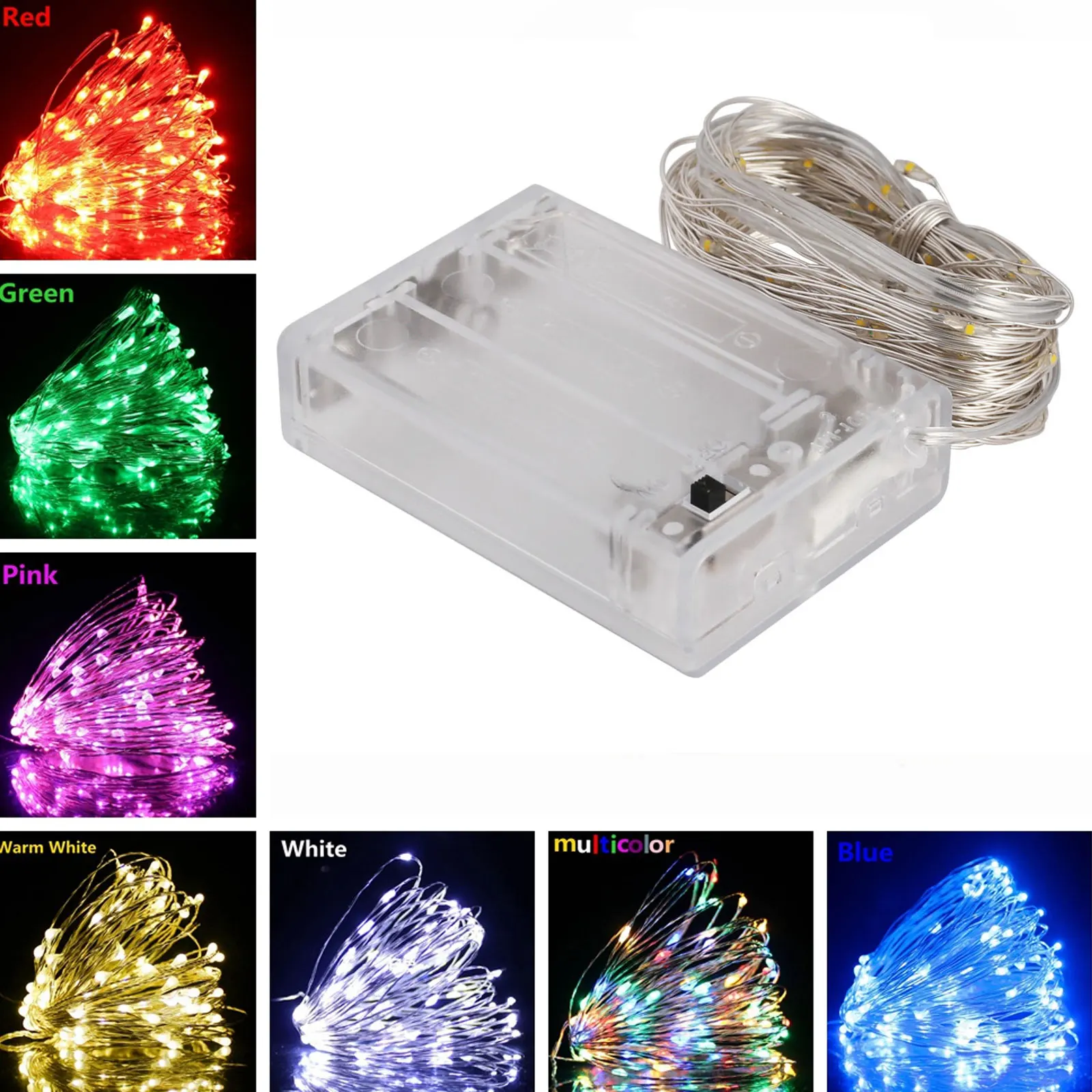 

1m - 10m LED String Light 9 Colors Fairy Lights 10-100LEDs Copper Wire Battery Powered for Wedding Xmas Party Decor Holiday Lamp