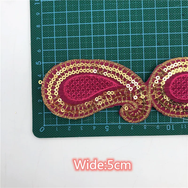 10yards  13color  Colorful Sequins Lace Ribbon African Embroidered Flower Trim Tape Iron On Fabric Diy Clothe Headdress Materi
