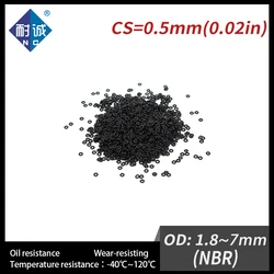10PCS/Lot Nitrile Rubber Black NBR CS 0.5mm OD1.8/2.5/2.8/3/3.5/4/4.5/5/7mm O Ring Gasket Oil Resistant Waterproof-.-
