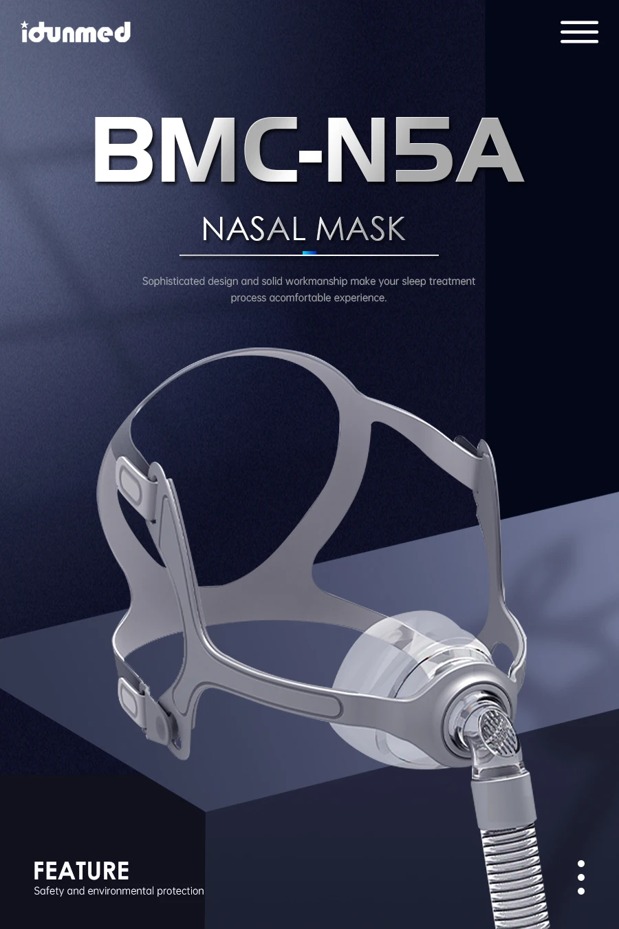 BMC CPAP Nasal Mask Full Face Mask With Tube Adjustable Strap Respirator For Travel CPAP Machine Anti Snoring Stopper Solution