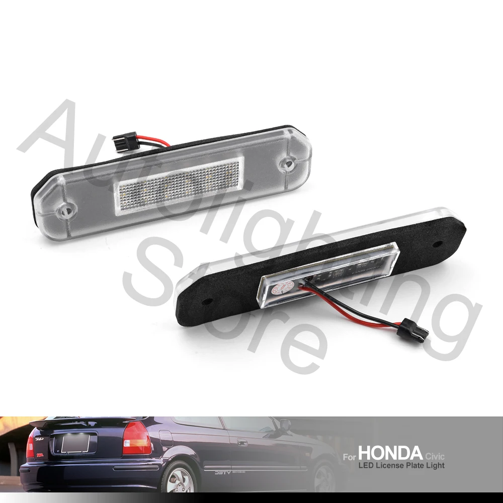 2X For Honda Civic EJ EK 96-98 CR-X Del Sol 93-97 6th Gen LED License Number Plate Light Lamp Canbus Error Free OEM#34100S04A01
