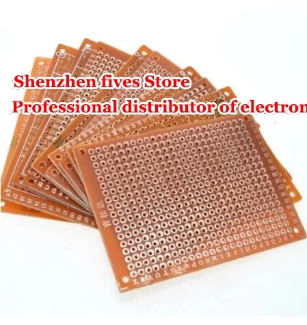 DIY 프로토타입 종이 PCB 범용 보드, 노란색, 5x7 PCB, 5cm, 7cm, 10 개