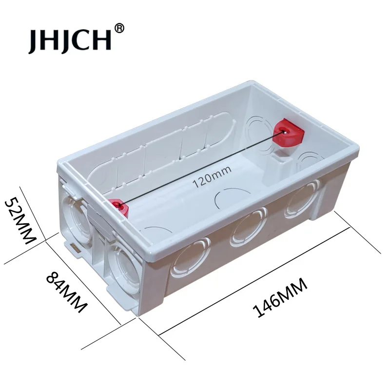 JHJCH 146 Type Mounting Back Box Adjustable Internal Cassette Junction Box For 146*86mm Wall Switch and Socket ,White