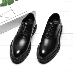 Mens Dress Shoes Oxfords Business Office Pointed Black Brown Lace-Up Men's Formal Shoes Wedding shoes 569