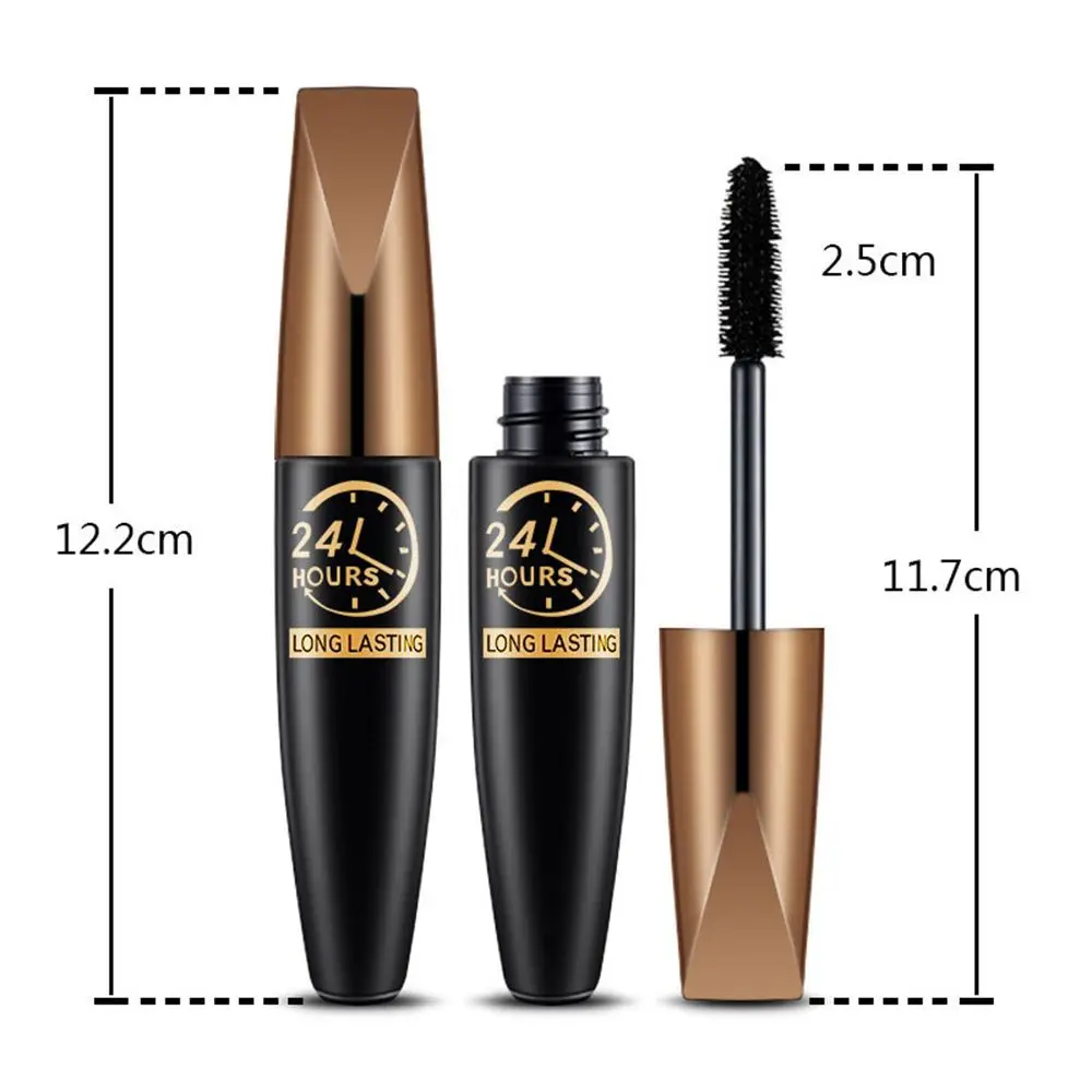 Strumento per il trucco degli occhi con estensione delle ciglia in fibra voluminosa ad asciugatura rapida a prova di sbavature portatile Mascara in fibra di seta 4D
