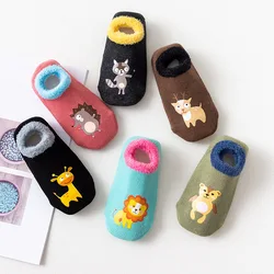 Cotton Baby Boys Girls Socks Rubber Slip-resistant Floor Socks Cartoon Infant Kids Animal Socks Winter Autumn Thicken Warm Shoes