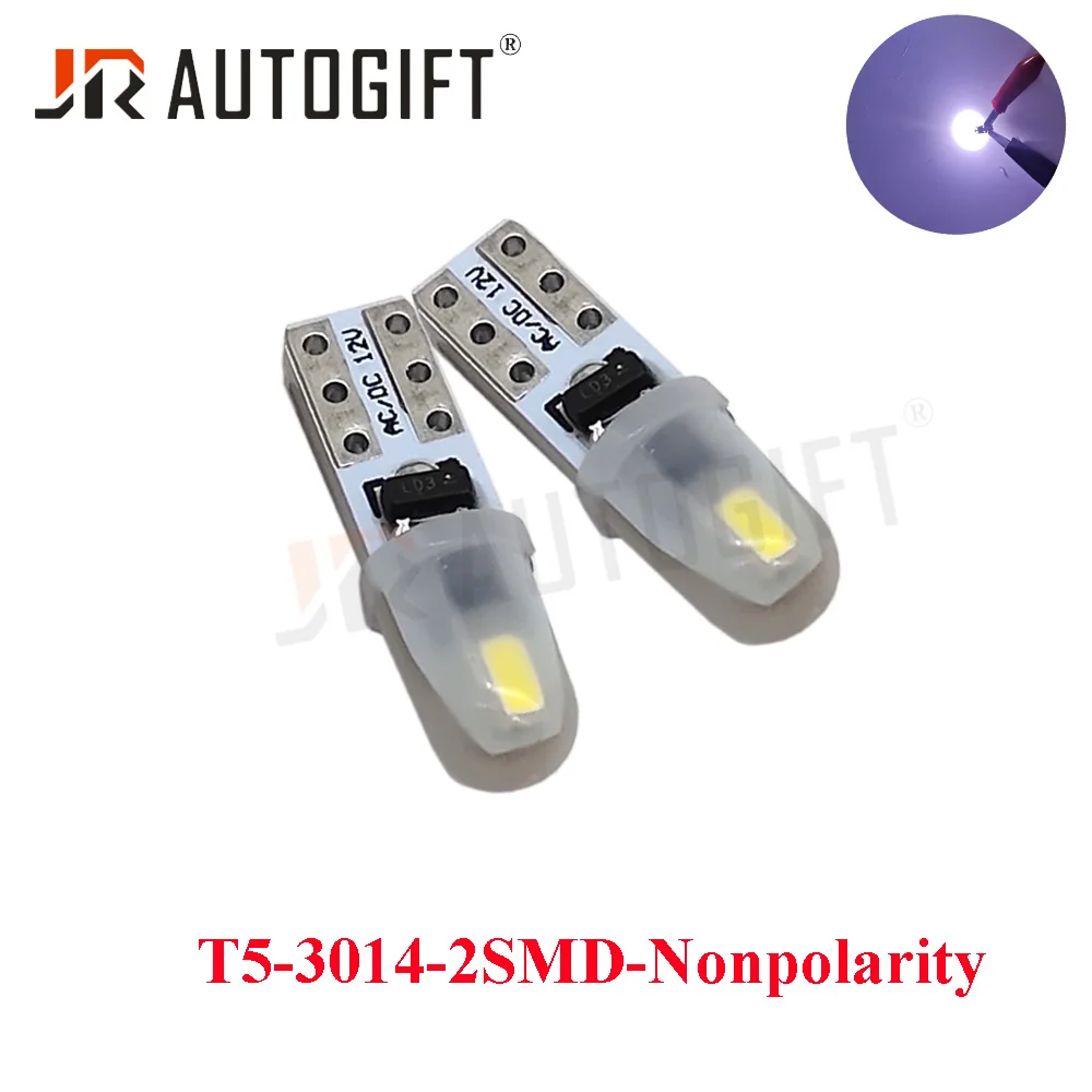 200PCS T5 3014 2led car dashboard light instrument nonpolarity door Wedge Gauge reading lamp bulb 12V