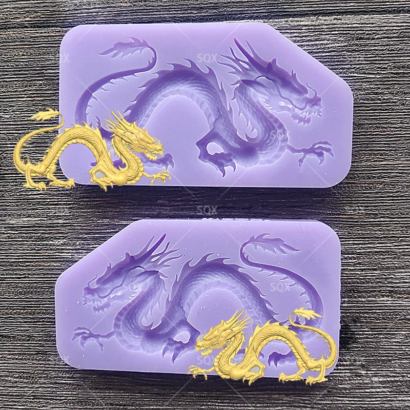 Auspicious Dragon Silicone Mold For Fondant Chocolate Epoxy Sugarcraft Mould Pastry Cake Decorating Kitchen Accessories Tool