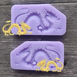 Stampo in Silicone drago di buon auspicio per fondente cioccolato epossidico Sugarcraft stampo pasticceria decorazione di una torta accessori da cucina strumento