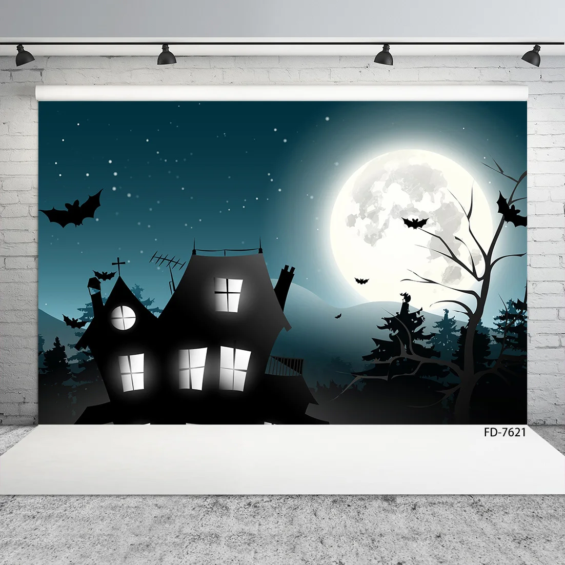 Casa assombrada morcegos aranha halloween fotografia fundo crianças retrato de festa fotográfico background photo studio photohpne