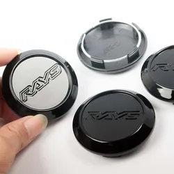 4pcs RAYS G25 64mm 56mm Wheel Center Cap Car Styling Hub Cover Black Emblem