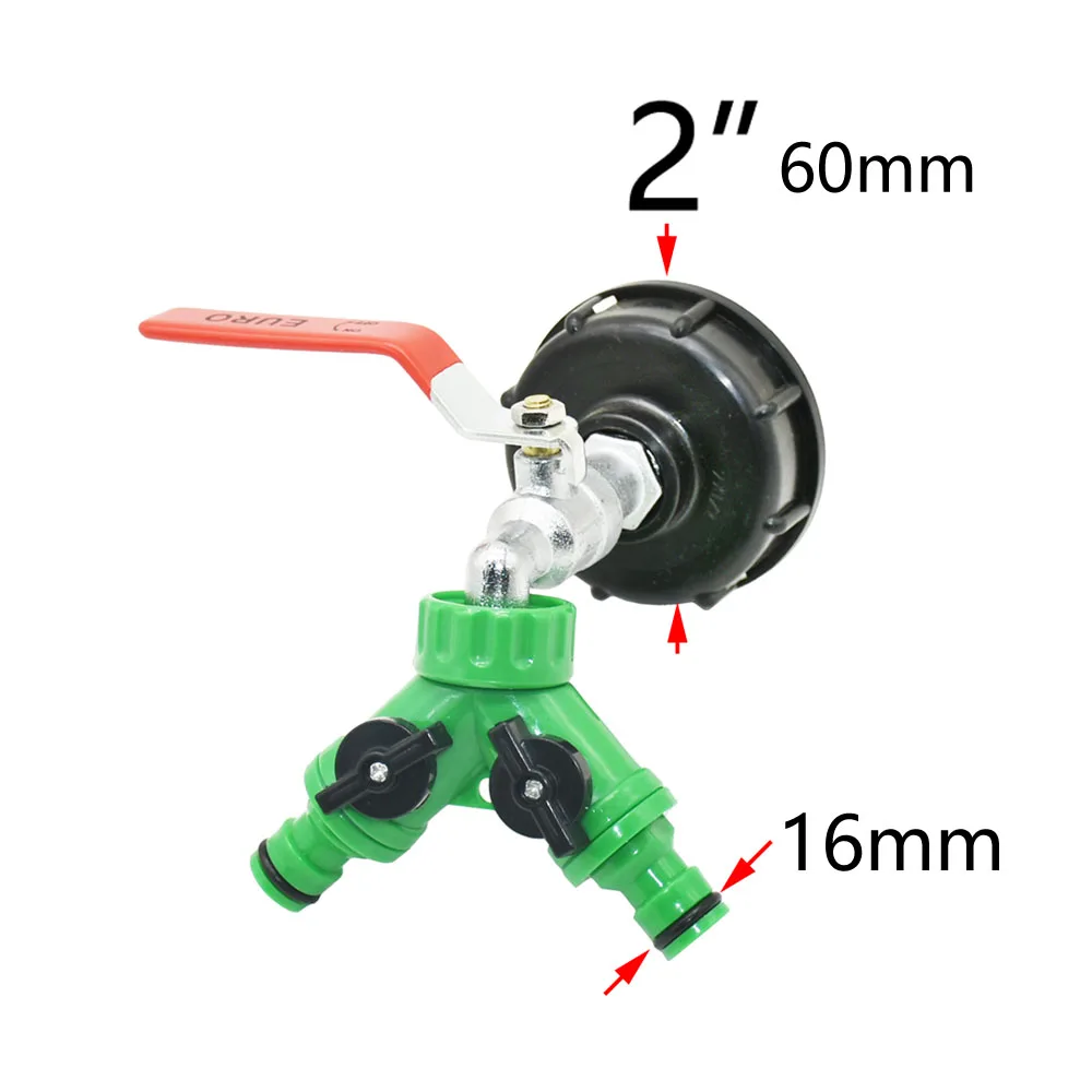 Adaptador IBC S60 para grifo de jardín, acoplador de rosca hembra de 2 \