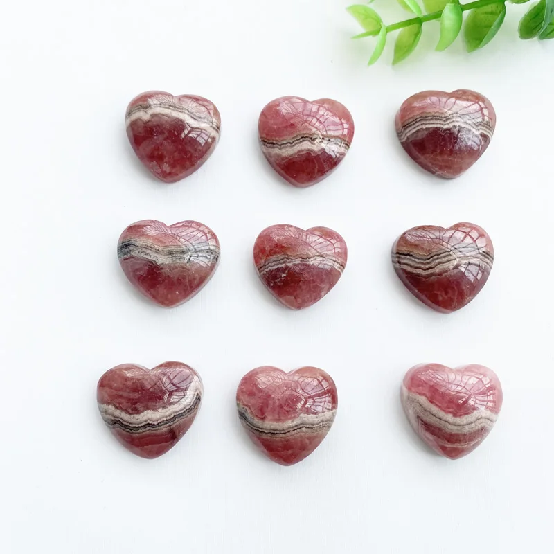 Natural Argentine Rhodochrosite Gemstone Stone Women Crystal Cute Heart Pendant For Gift